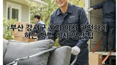 부산 강서구 혼자 이사? 안전하게 하는 방법! 이사 안전 팁